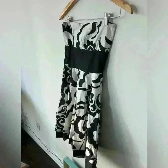 Y2K Costa Blanca Euro Summer Cotton Floral Black White Fairy Core Girl Dress XS - Picture 3 of 15